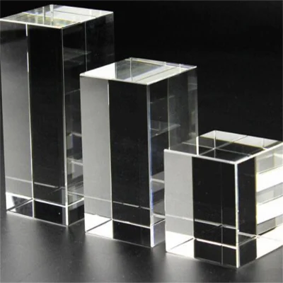 High Quality Engraving Laser Chamfered Paper Weight K9 Cube Crystal
